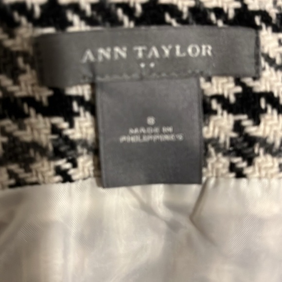 Ann Taylor Black White Houndstooth Wool Blend Pencil Skirt 8 - Picture 4 of 5